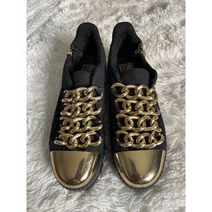 JC PLAY Platform Creeper Canvas Sneaker with Metal Toes & Chains Size 9